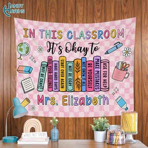 Custom Classroom Tapestry, Classroom Decor,Classroom Banner,Teacher Classroom Decor, In This Classroom You Are,Back To School,Teacher Banner