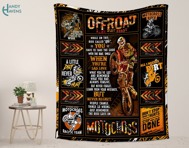 Motocross Blanket Motorcycle Blanket Dirt Bike Blanket Etsy