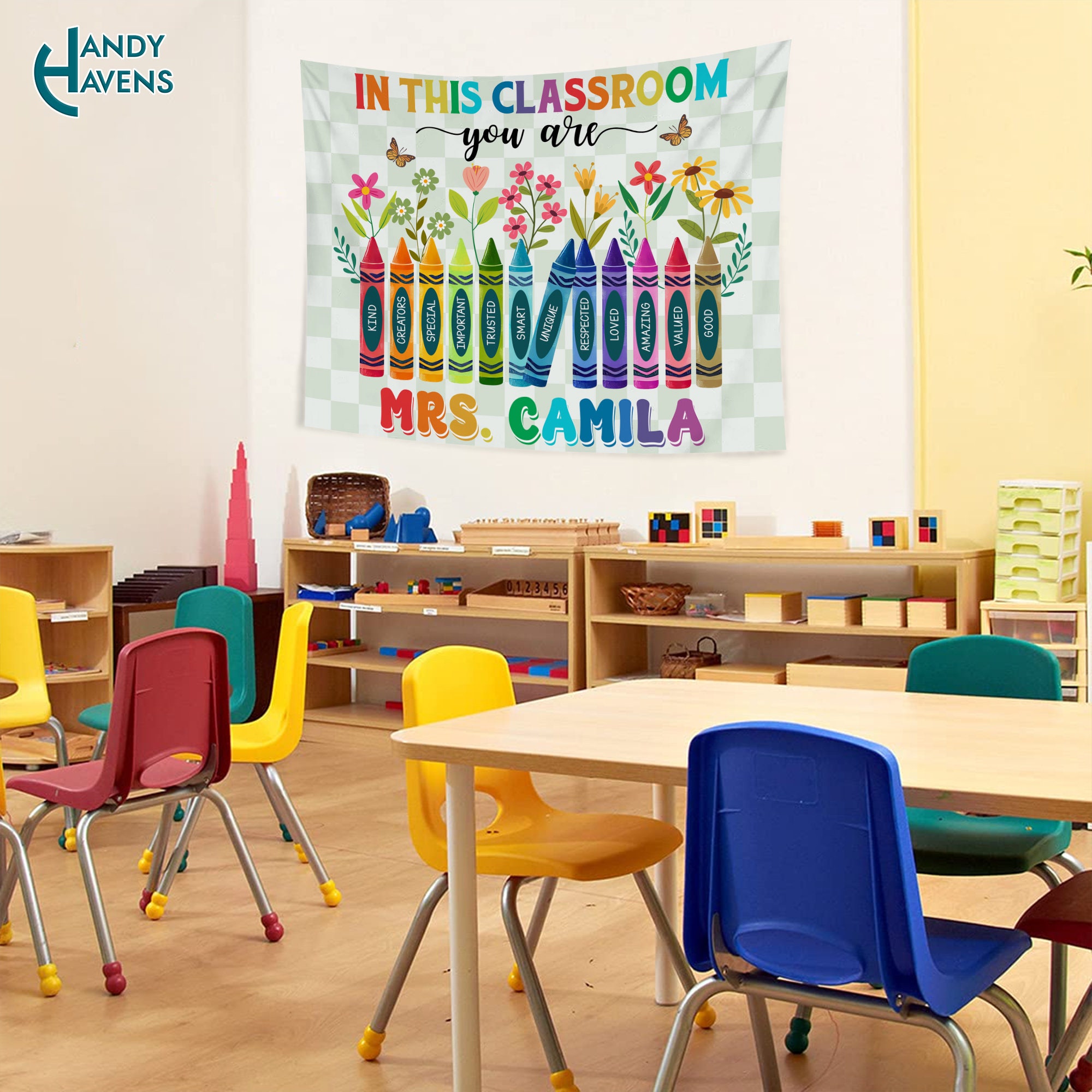 Personalized Classroom Tapestry, Classroom Banner, In This Classroom Your are Banner, Teacher Gift, First Day of School Classroom Decor