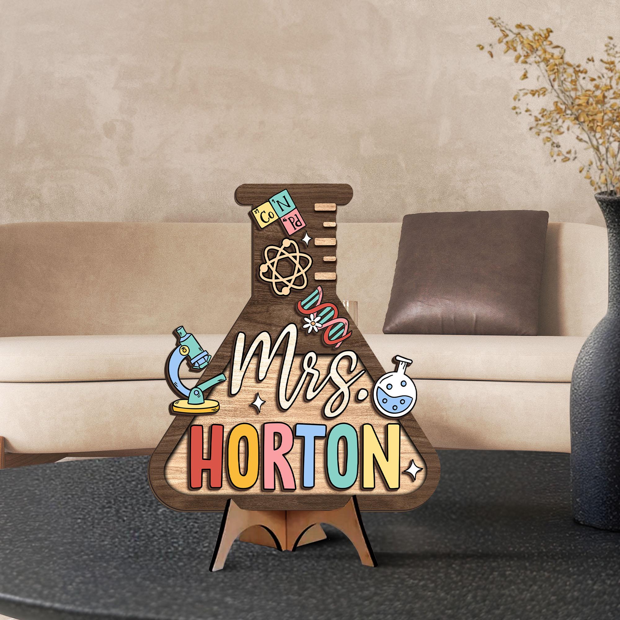 Custom 3D Science Teacher Name Sign, Personalized Science Classroom ...