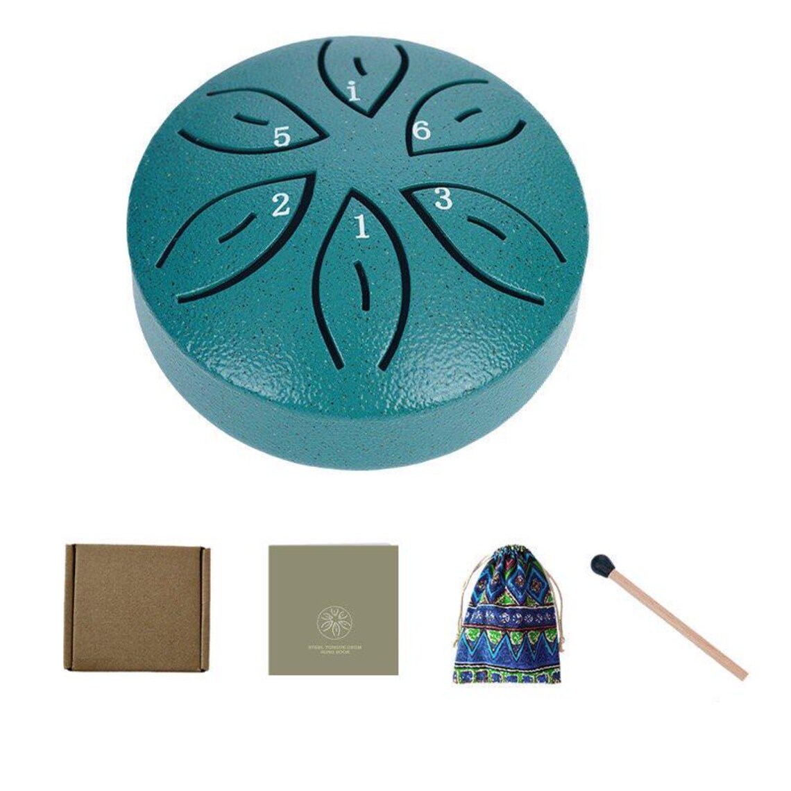 Mini Steel Tongue Drum, 3-Inch Buddha Drum, Gentle Sound Instrument, Includes Mallets, foto 2 di 5