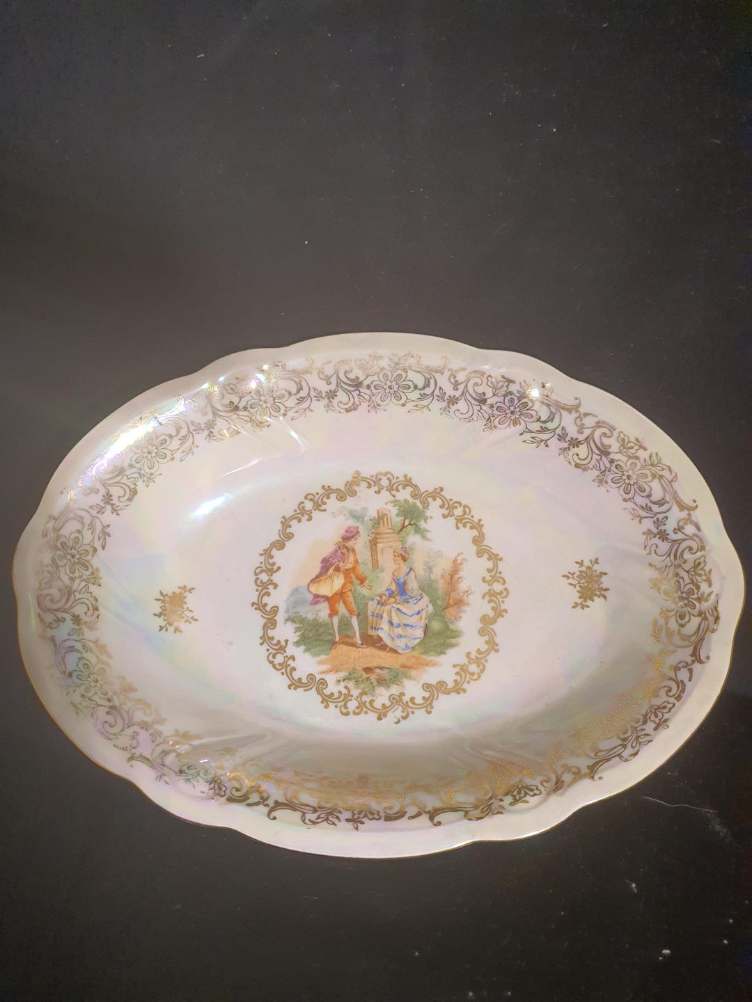 Vintage Bavaria Porcelain Serving Dish, Hand-painted Mother of Pearl - Etsy