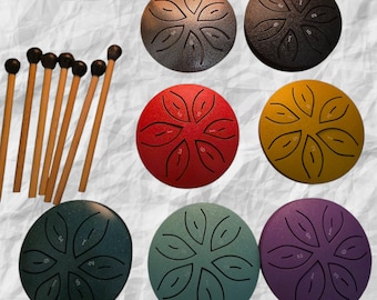 Mini tambor de lengüeta de acero, tambor de Buda de 3 pulgadas, instrumento de sonido suave, incluye mazos