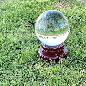 Clear Scrying Ball, Lead Crystal Gazing Ball, Photographers Prop ~ 100 mm