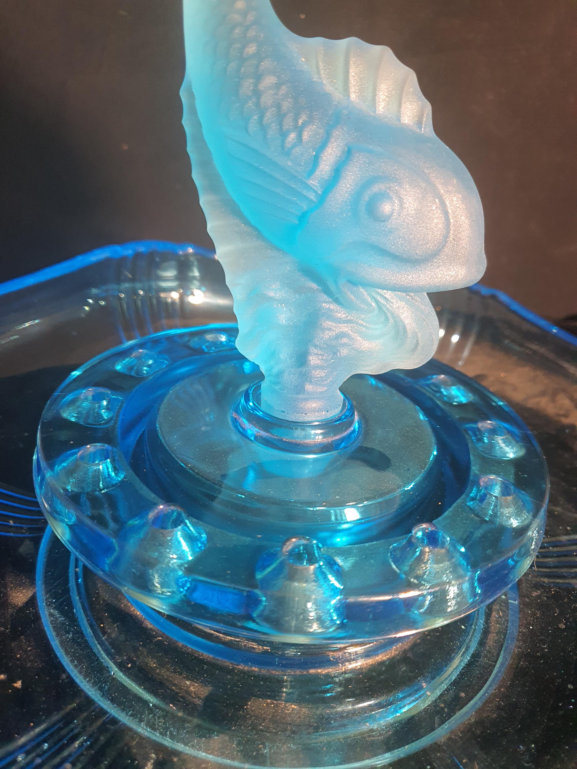 Depression Float Blue Depression Glass Float Bowl With Fish – Art Deco (1930s Style) - Etsy