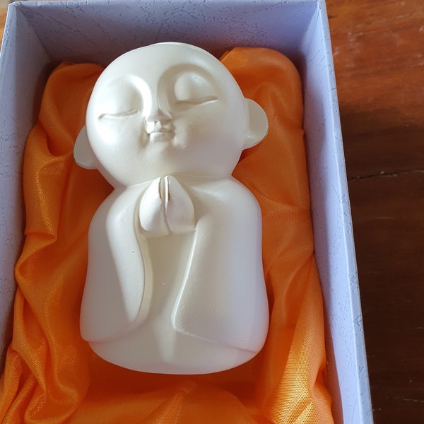 Praying Jizo Statues Baby Soul Keepers For Healing Woman ( White Medium)