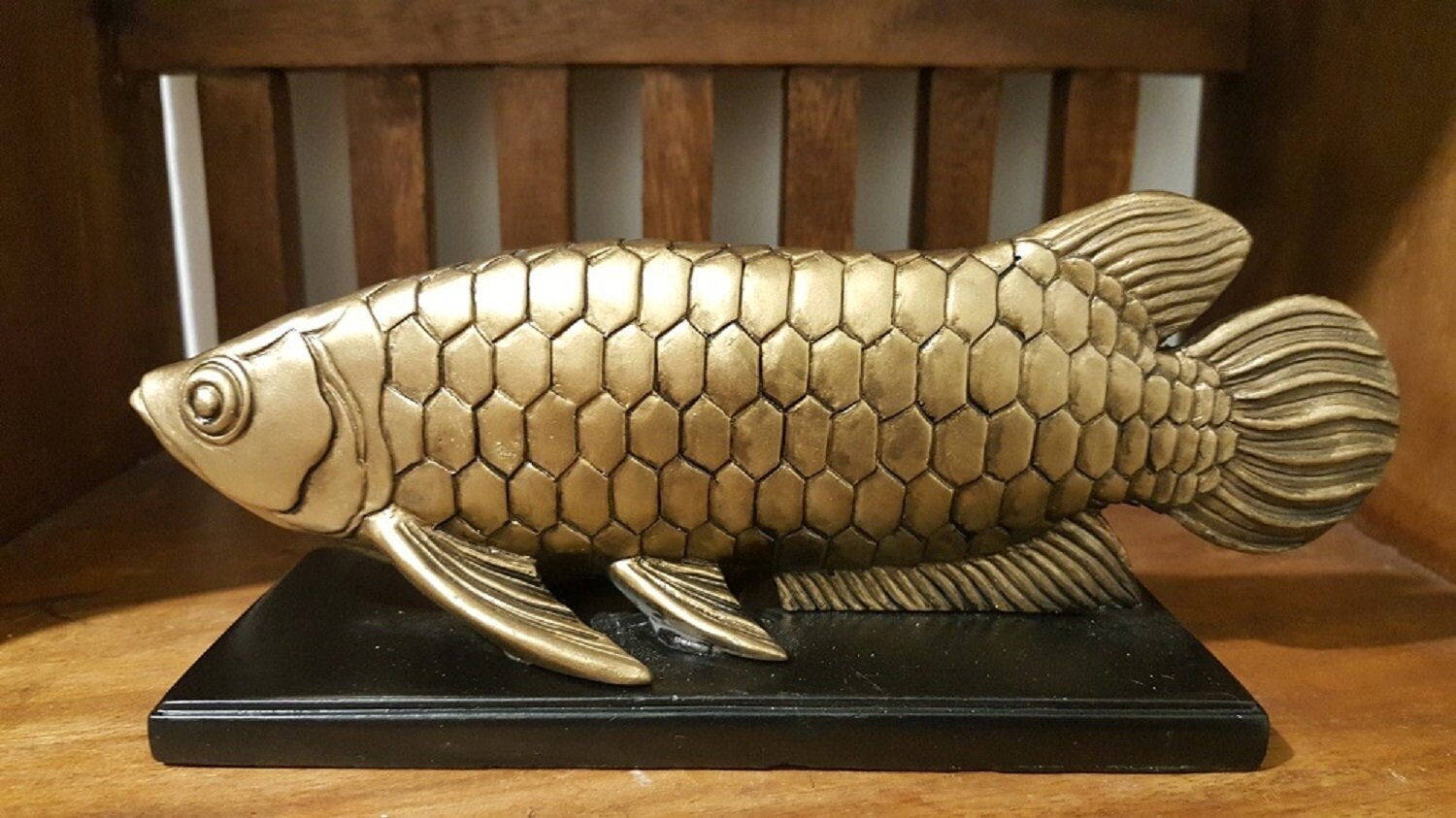 木彫☆熱帯の魚アロワナ☆ゴールド 木彫☆熱帯の魚アロワナ☆ゴールド Kajiya.yoshida | 🔥 紅龍 × ゴールド