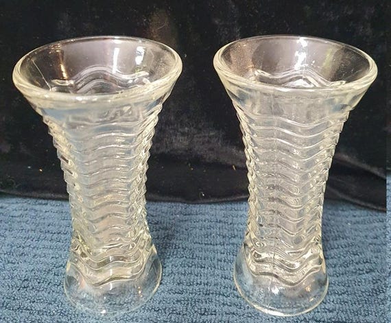 透明ガラス リブデザイン花瓶 みずのうつわ O Lサイズ -一輪だけでも