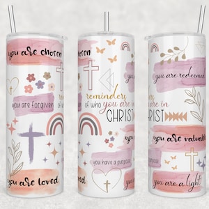Daily Reminder 20oz Tumbler, Christian Tumbler , Bible Verse, Custom Tumbler, Sublimation tumbler