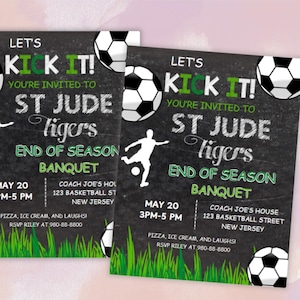 Soccer End of Season Party Invitation, Soccer Team Banquet Party Digital Invite Printable Instant Download Now!