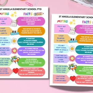 PTA Myths Flyer Template, Editable Membership Myths Printable, Editable Printable-Instant Download Now!