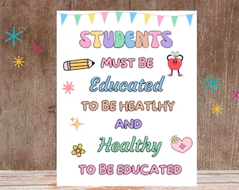 School Nurse Clinic Posters: Colorful Wall Art Decor (Digital Download)