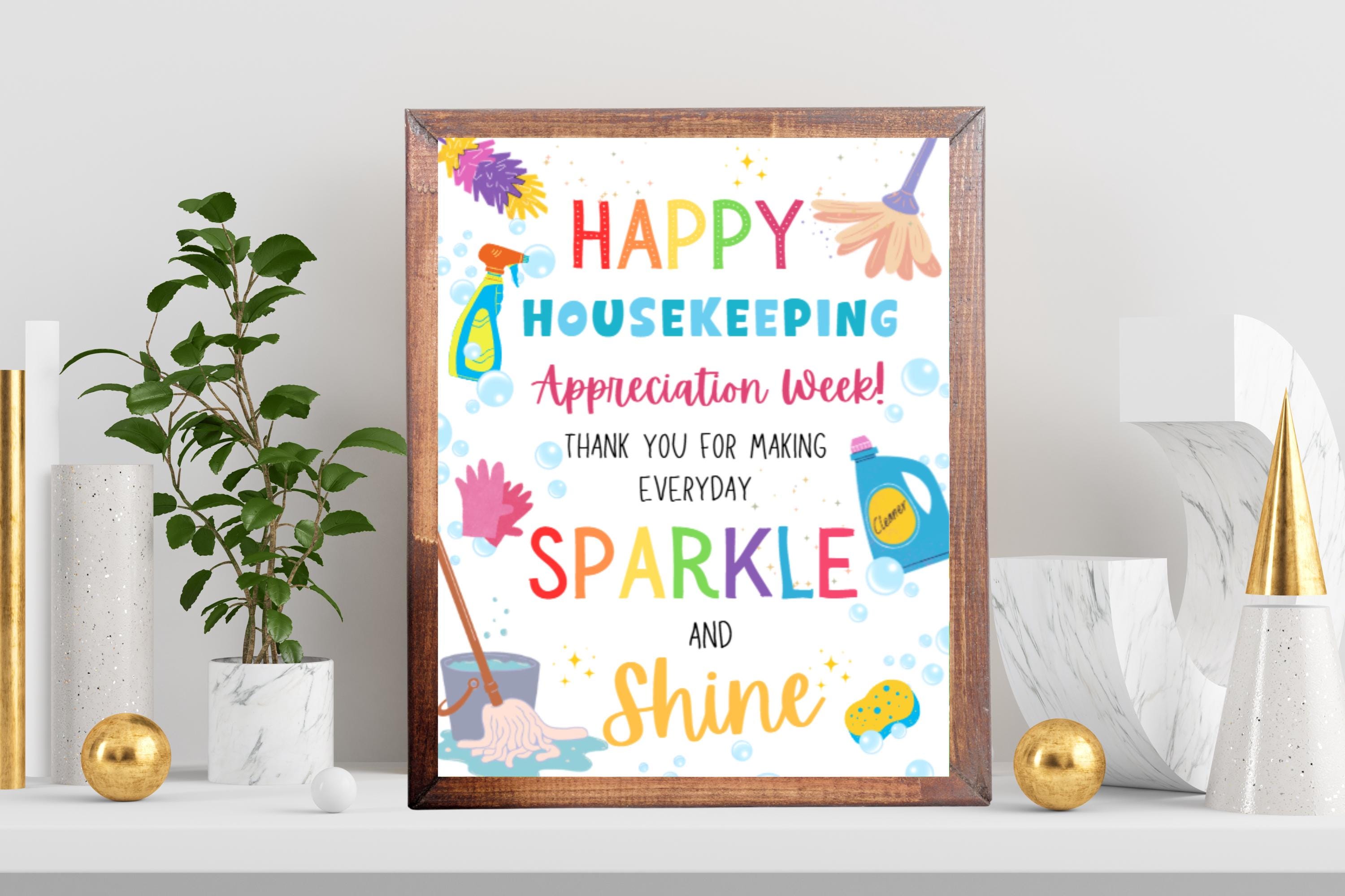 Happy Housekeeping Week Foto-Banner – Dankes-Banner 240x180 Cm, Party-Deko Aus Vinyl