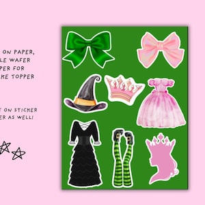 Wicked Witch Theme Cupcake Topper- Bookmark- Stickers-Party Favors,Digital-Printable-Instant Download Now!