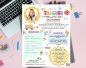 Meet The Teacher Template: Groovy Printable Teacher Introduction (Canva Editable, Digital Download)