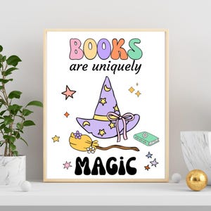 Books Are Magic Poster: School Library Classroom Decor (Instant Download)