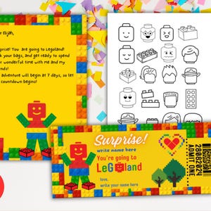 Theme Park Surprise Reveal Reise Bundle, Bauklötze Geburtstag Set, Printable Instant Download
