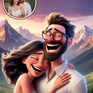 Retrato de pareja personalizado en caricatura, retrato de pareja personalizado, retrato de caricatura, regalos de San Valentín, aniversario, archivo digital