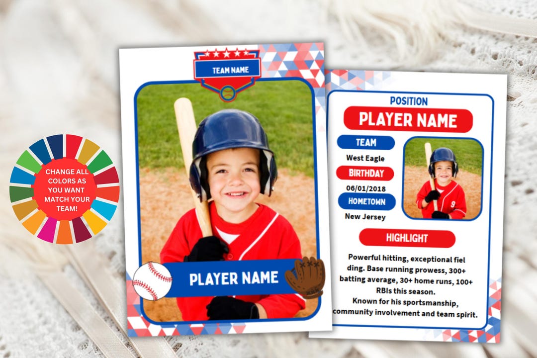 Customizable Baseball Trading Card Template: DIY Team Gifts (canva ...