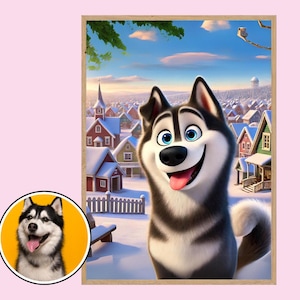 Custom Cartoon Pet Portrait,Personalized Cartoon Pet Portrait,Funny Pet Portrait,  Christmas Gift, Cat Cartoon, Dog Cartoon,Digital File