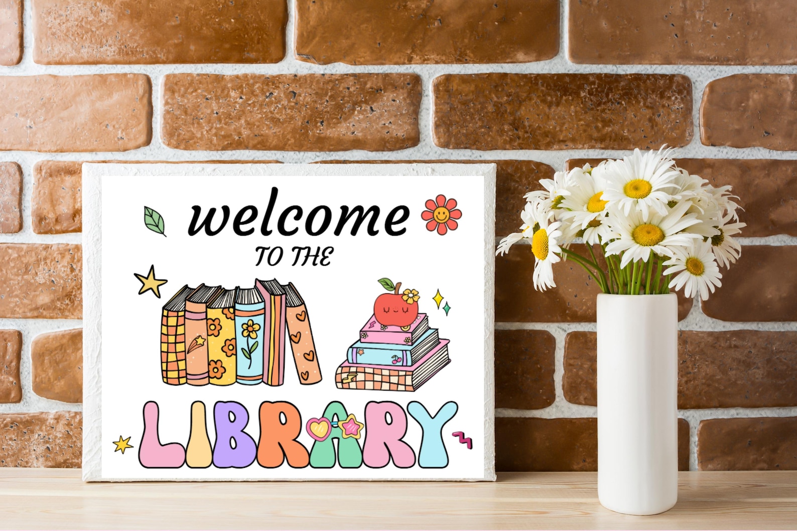 The Library Sign Printable Welcome to the Library Sign, School Library Poster Decor ...