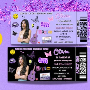 Olivia Geburtstagseinladung, Musik Gastgeschenke, schlechte Idee richtig - digital, druckbar, sofortiger Download jetzt!