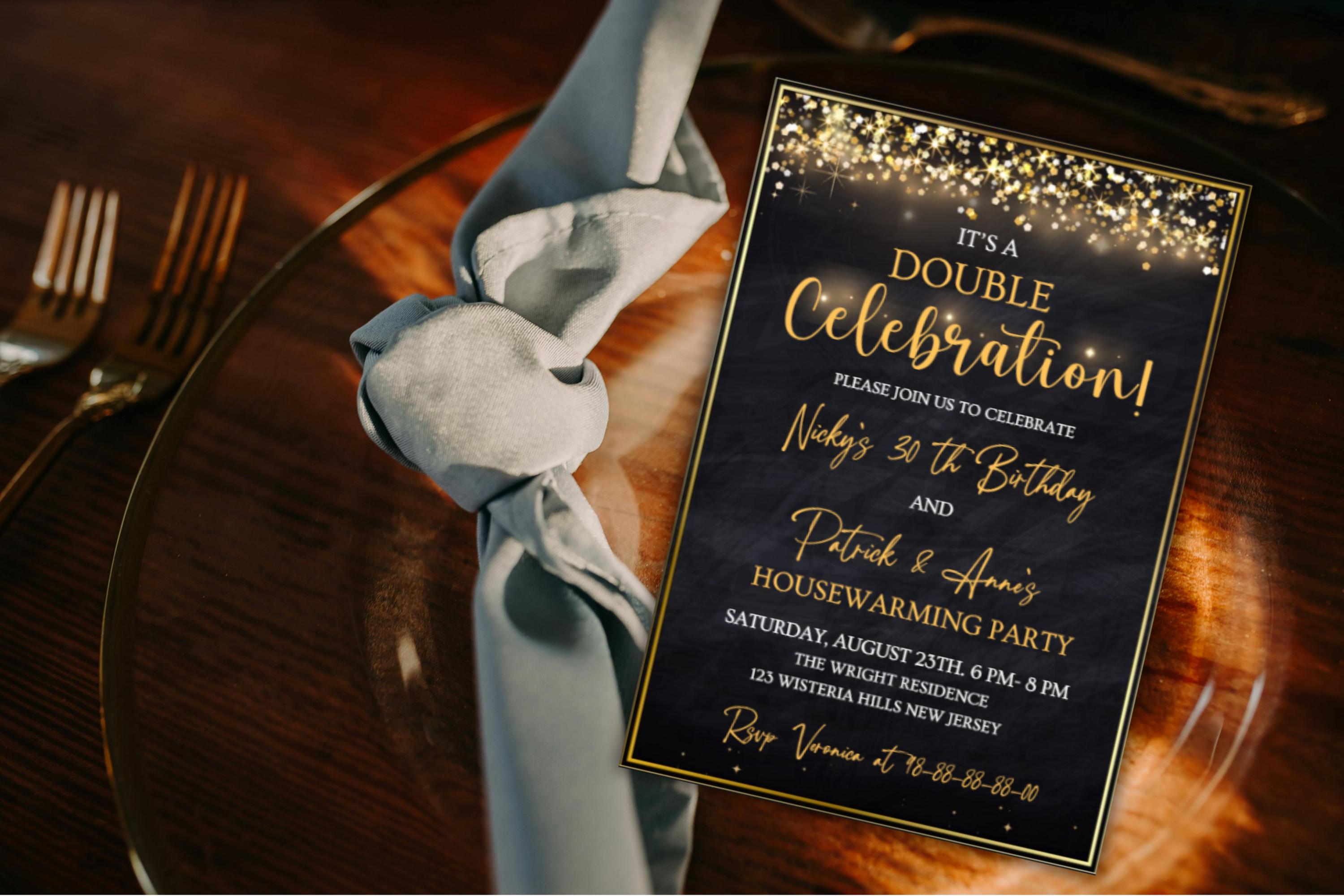 Editable Double Celebration Invitation Template, Joint Party Birthday ...