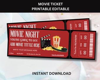 Movie Ticket, Wedding Favor, Movie Ticket Favor, Date Night, Movie ...