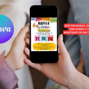 Raffle Fundraiser Flyer - DIY Raffle Ticket Template, Editable ...