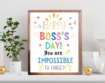 Cartel imprimible del Día del Jefe - Regalo de agradecimiento - Descarga instantánea