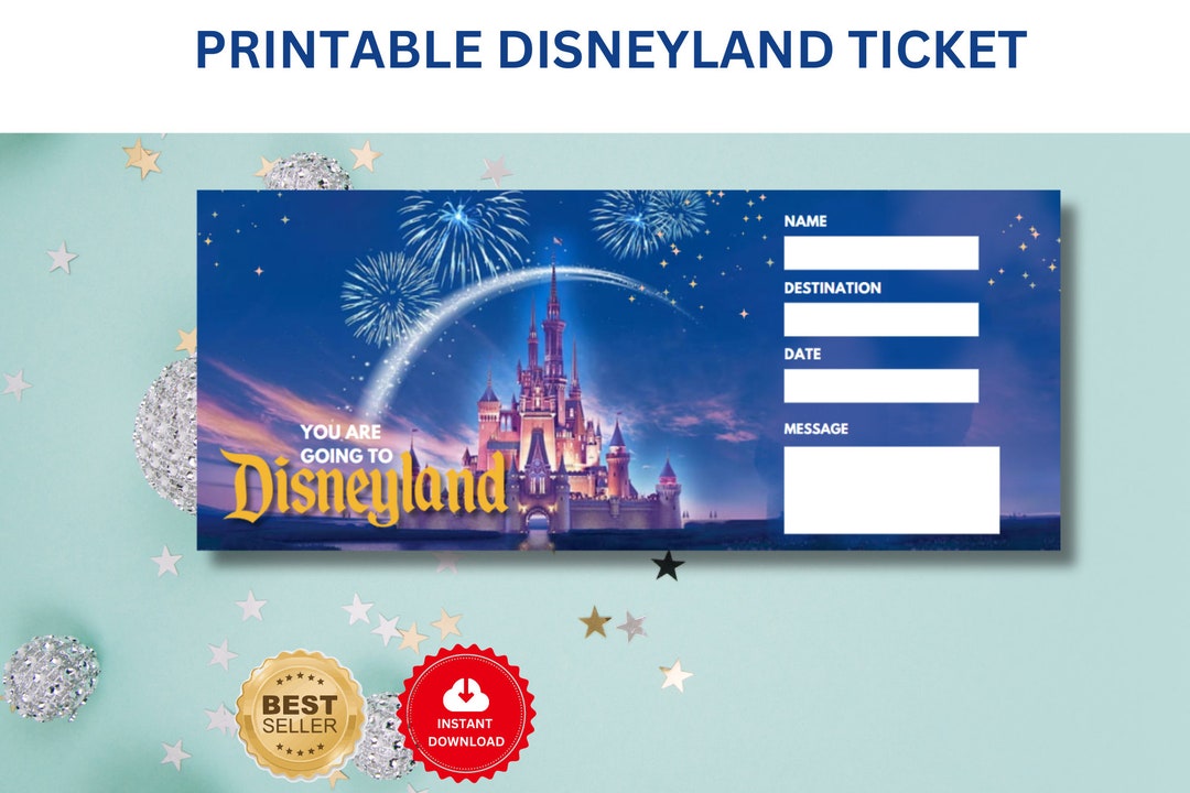 Gutschein Ausdrucken Disneyland Paris Gutschein Vorlage Disneyland Ticket, Printable Disneyland Voucher Template - Etsy