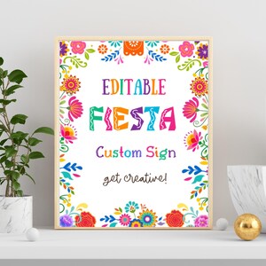 Editable Fiesta Custom Sign Cinco de Mayo Mexican Party Decor- Digital Printable Canva Template