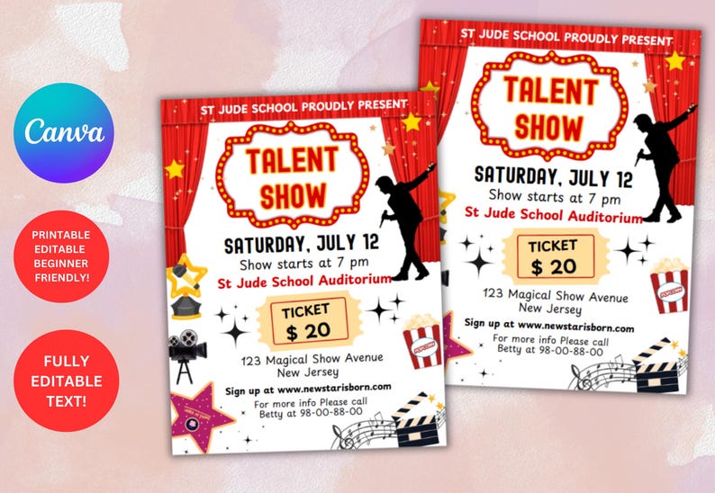 Talent Show Flyer Template,carnivalfun Night Event,talent Sign up ...