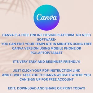 Peut inclure: Image promotionnelle pour Canva, une plateforme de conception en ligne gratuite. L'image pr&eacute;sente le logo Canva dans un cercle bleu et violet, avec du texte d&eacute;crivant les fonctionnalit&eacute;s de la plateforme, y compris la compatibilit&eacute; mobile et PC.