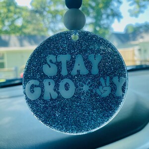 Stay groovy car charm