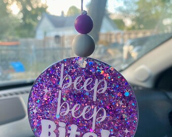 Beep Beep Bitch car charm