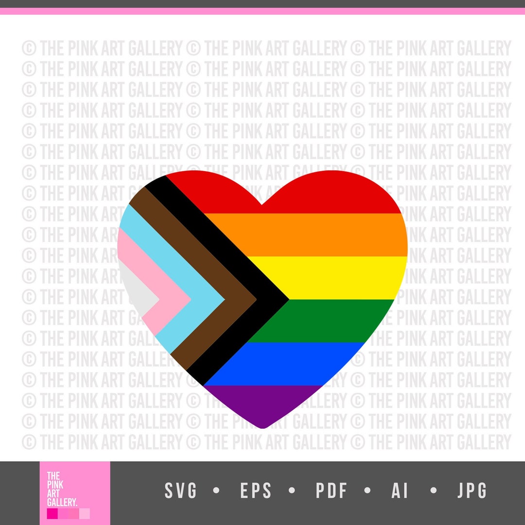 Progressive Heart Flag SVG Pride Month Design LGBT Symbol - Etsy Canada