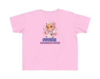 Camiseta infantil de enfermera capibara / Camiseta para niños con el lema "Futura enfermera titulada"