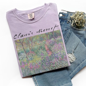 100% Cotton Monet Shirt, Comfort Colors Artist's Garden in Giverny T-Shirt for Women, Art Lover Tee, Art Teacher Gift for Her