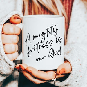 Lutheran Coffee Mug, Gift for Lutheran, Reformation Mug, A Mighty Fortress Is Our God Cup, Reformed Christian Tea Cup, Theology Drinkware