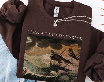 I Run a Tight Shipwreck Sweatshirt, Funny Homeschool Mom Crewneck, Mama Pullover, Mother's Day Gift