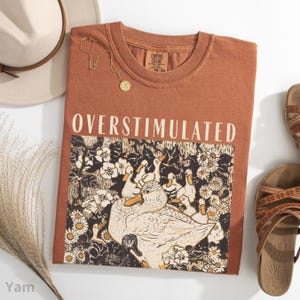 Overstimulated Mama Duck Shirt, 100% Cotton Comfort Colors® Farm Animal Graphic Tee, Homeschool Mom Life Tee, Cottagecore Mother's Day Gift Yam