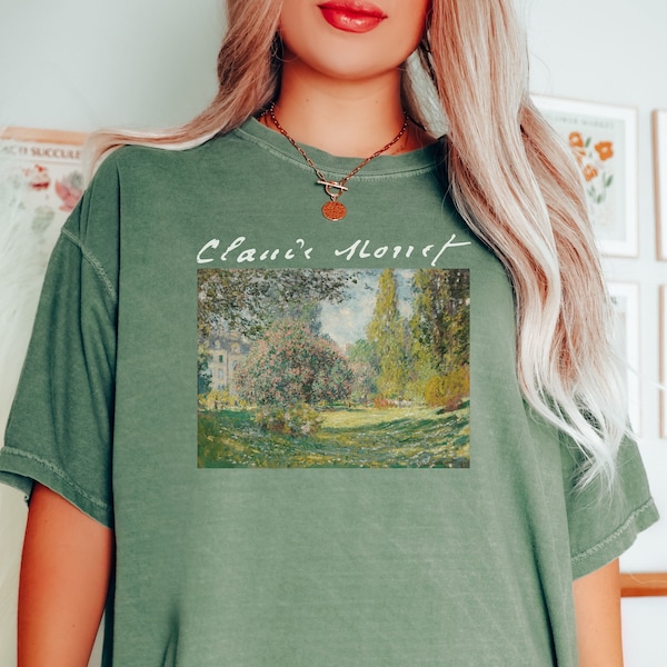 100% Cotton Monet T-Shirt, Comfort Colors Monet Art T Shirt, Landscape Parc Monceau, Monet Apparel, Art Aesthetic Shirt, Art Lover Gift Tee