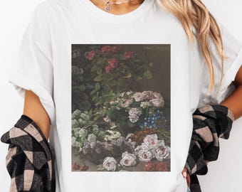 100% Cotton Monet Shirt, Comfort Colors® Claude Monet Flowers T-Shirt, Famous Floral Art Tee, Art Lover Tee, Artist or Art Teacher Gift
