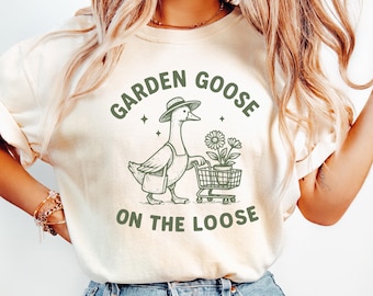 Plants Shirt, 100% Cotton Comfort Colors® Plant Lover T-Shirt, Funny Garden Goose Tee, Shirts For Gardening Moms, Plant Lover Gift Shirt