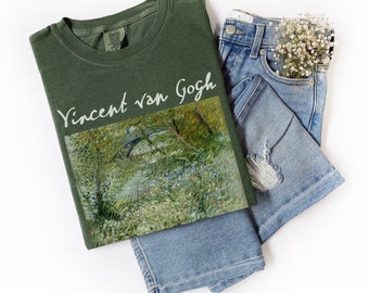 Van Gogh Art T-Shirt, Comfort Colors River Bank, Cotton Graphic Tee