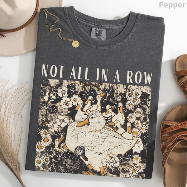 Comfort Colors® Ducks Not in A Row Shirt, Funny Vintage Retro Animal Shirt, Homesteading Mama Duck Graphic Tee, Cottagecore Gift for Mom