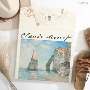 100% Cotton Monet T-Shirt, Comfort Colors Fine Art T-Shirt, Cliffs at Etretat, Famous Painting Tee, Artsy Apparel for Artist or Art Lover