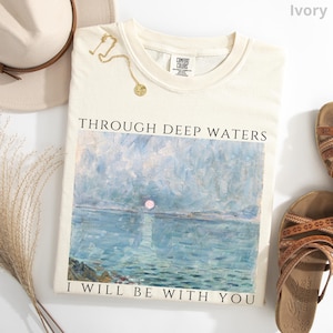 Christian Ocean Shirt, 100% Cotton Comfort Colors® Beachy Bible Verse Art Tee, Trendy Faith Apparel, Summer Sea Christian T-Shirt Gift