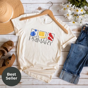 Chemise de professeur d'art, cadeau pour professeur d'art, tshirt de prof d'art, cadeau de prof d'art, t-shirt de prof d'art, chemise d'art, T-shirt d'artiste couleurs primaires Natural